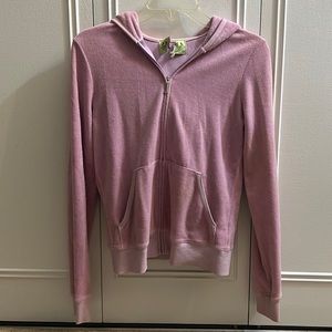 Juicy couture terry cloth pink zip up sweater size large